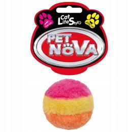 PetNova Zabawka dla Kota Pluszowa Kulka Kolorowa Piłka Wzbudza Instynkt