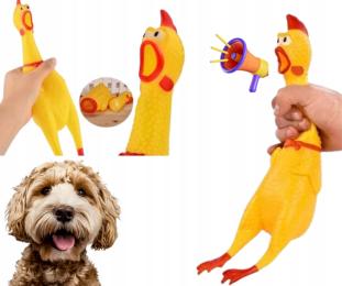 Gumowa zabawka Kurczak Piszczący dla Psa Zabawka Aktywizująca 16 cm