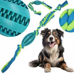 Zabawka Dla Psa Piłka Gryzak Szarpak 50 cm Sznur Splot Gumowa Na Przysmaki