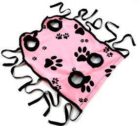 Fartuszek ubranko pooperacyjne XXL. Pies. Kubrak we wzór łapki na różu.