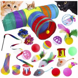 Zabawki Dla Kota Kotów Interaktywne Tunel Wędka Mysz 20 El Duży Zestaw