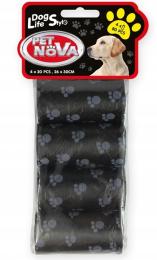 Pet Nova Dog Worki na odchody 80szt czarne w łapki