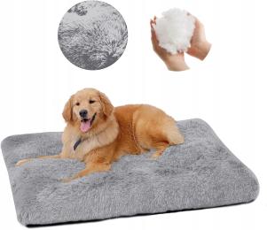 Legowisko Dla Psa Kota Miękka Włochata Poduszka Shaggy 100x70 CM Szary