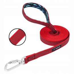 Smycz dla dużego psa linka treningowa gumowana 2m czerwona Rascal