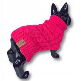 Sweterek dla psa ubranko malinowy Róż sweter z golfem Cleo rozm L