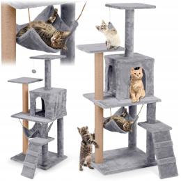 Drapak Dla Kota Legowisko Wieża Wysoki Domek 5 Poziomy Hamak Z Zabawką