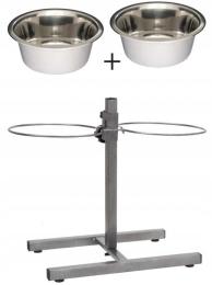 Stojak Barry King regulowany z miskami 2 x 1,8l