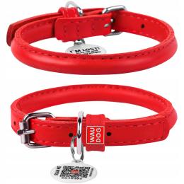 Obroża skórzana okrągła 17-20 cm 6 mm czerwona