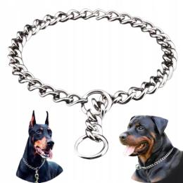 Obroża behawioralna dławik łańcuszek ringowa wystawowa do nauki XL 65 cm