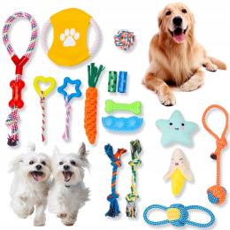 Zabawka Dla Psa Psów Zestaw Szarpaków Sznur Piłka Dysk Gryzaki Banan 16 el.