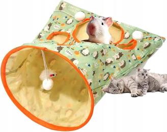 Tunel torba dla kota zabawka interaktywna dla kota składana Zielona