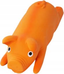 Zabawka dla psa świnka z piszczałką pomarańczowa 23cm