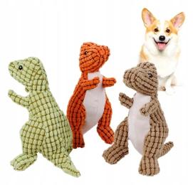 Zabawka Dla Psa Kota pluszowy gryzak piszczący dinozaur Piszczałka 25cm