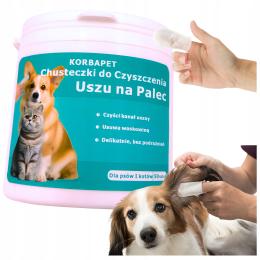 Płatki Chusteczki Nakładki Na Palce Czyszczenie Mycia Uszu Psa Kota 50SZT