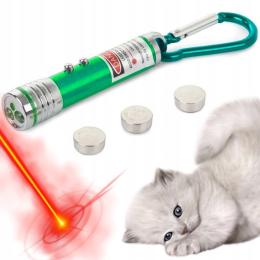 Latarka laserowa dla kota interaktywna zabawka kompaktowa na baterie 2w1