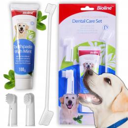 Zestaw Do Mycia Zębów Dla Psa Pasta I Szczotka Szczoteczka 2 Końcówki