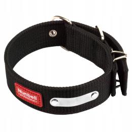 Obroża dla psa Mocna Parciana Duża Czarna 37-47cm L