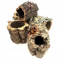 Tuba Rura Korkowa Kryjówka Grota tło ściana Terrarium Gady Płaz Gekon Pająk