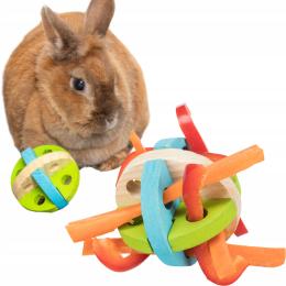 Trixie Kula smakula piłka drewniana zabawka królika kawii świnki przysmaki