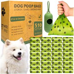 Woreczki Bio Na Psie Odchody 510 szt. Biodegradowalne Worki Eco Kupy Etui
