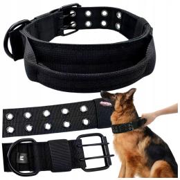 Obroża dla psa z taśmy z uchwytem z rączką szeroka mocna regulowana M 36-46