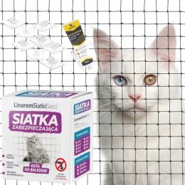 Zestaw Bez Wiercenia Czarna Siatka Na Balkon Dla Kota 5x2 Bezpieczne Koty
