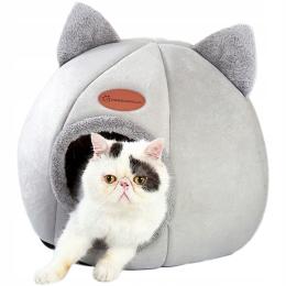 Domek Dla Kota Kotów Budka Legowisko Pluszowe Miękkie Posłanie Plusz Buda