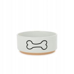 Barry King, Miska, dla psa 12cm biała nadruk kość ceramiczna na podstawce