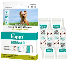 Krople Na Pchły I Kleszcze Dla Małych Psów 5-10kg Mocne Działanie Happs
