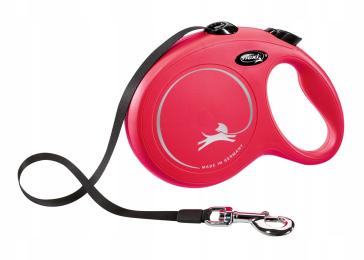 Smycz dla psa Flexi taśma czerwona 5m S 15kg