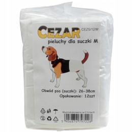 Cezar Pieluchy pampersy dla psa suczki M 12szt suczka 26-38cm