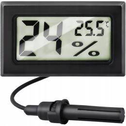 Termometr higrometr z sondą LCD do terrarium baterie w zestawie