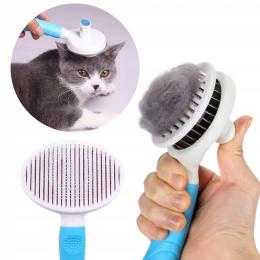 Szczotka Do Sierści dla Psa Kota zwierzaka samoczyszcząca Zgrzebło Pudłówka