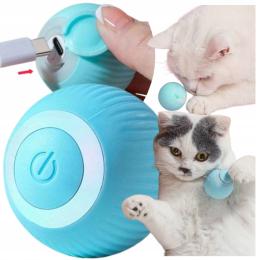 Uciekająca Zabawka Dla Kota Piłka Kula Interaktywna Led Usb Obrotowa