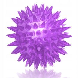 Zabawka dla psa Piłka Świecąca Led z kolcami jeżyk Fioletowa S