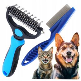 2w1TRYMER Zgrzebło Do Kołtunów Martwy Włos Psa Grzebień Do Usuwania Pcheł