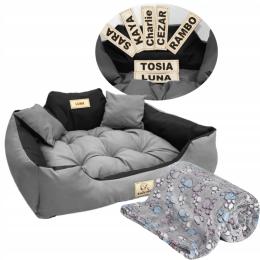 Legowisko dla Psa Kojec Z imieniem 3XL 145x115 Różne Kocyk Szary