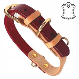 Obroża dla psa ze skóry naturalnej Loopy bordo S