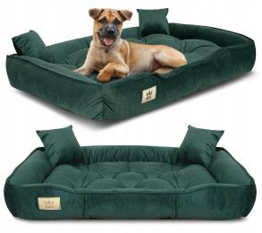 Legowisko Welurowe dla Psa Kota Posłanie Kanapa Kojec 130x105 cm Zielone