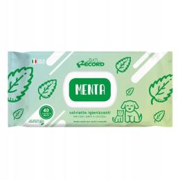 Nawilżane chusteczki 40 sztuk dla psa kota miętowy