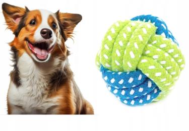 Gryzak Szarpak Dla Psa Zabawka Do Aportowania Bawełniana Piłka Sznur Lina