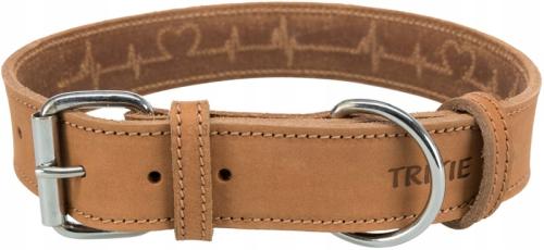Trixie Rustic Heartbeat Obroża psa skórzana ze skóry brązowa 50–65cm/4c LXL