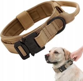 Wytrzymała Taktyczna Wojskowa Mocna Obroża Treningowa z Uchwytem dla Psa