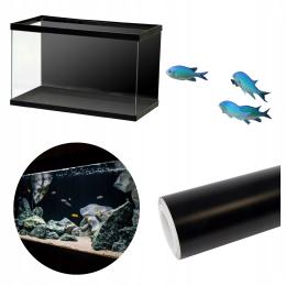Tło do Akwarium Czarne Matowe Folia Samoprzylepna 120x50cm