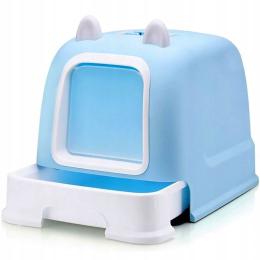 Duża Zamknięta Kuweta Z Uszami I Szufladą Dla Kota Filtr Łopatka