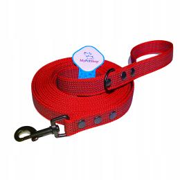 Smycz Gumowana Treningowa Mocna Antypoślizgowa 5m Czarne elementy. 220 kg.