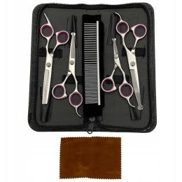 Zestaw Do Strzyżenia Psa Nożyczki Groomerskie Grzebień Metal Psi Fryzjer G4