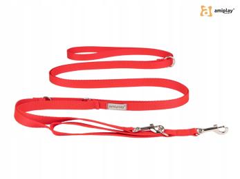 Amiplay Smycz regulowana Samba 8in1 M Czerwony