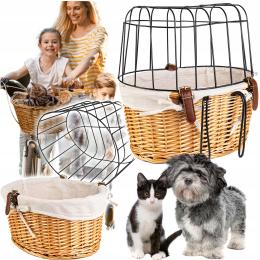 Koszyk Rowerowy Wiklinowy Na Kierownik Transporter Dla Psa Przedni Kosz