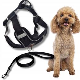 Szelki step in dla miro psa Bezuciskowe oddychające Hub+ Smycz czarne M